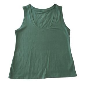 A New Day Tank Top Ladies XXL Green Sleeveless Scoop Neck Casual Stretch NWT